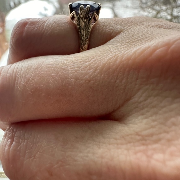 Engagement Ring Victorian Iolite Sunstone - Picture 4 of 6